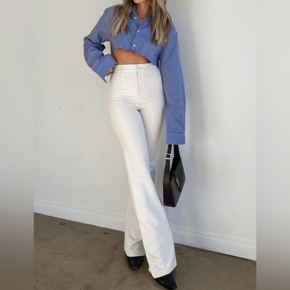 Rumored | East Village High Rise Pants in Cream - Size X-Small